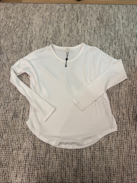 rag & bone Tops - RAG AND BONE White Long-Sleeve Crewneck Tee